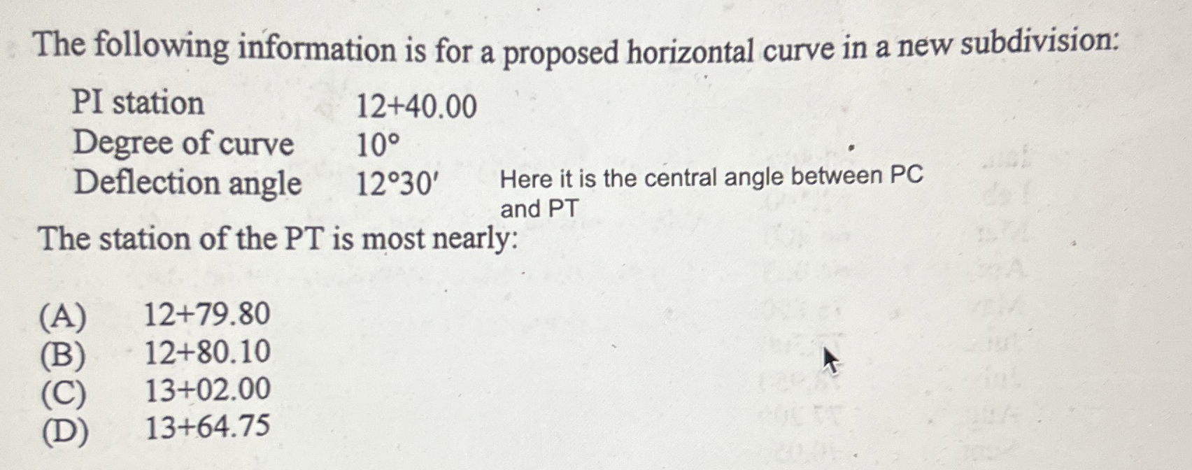 The following information is for a proposed