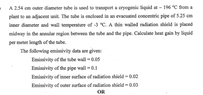A 2 . 5 4 cm outer diameter tube is used to