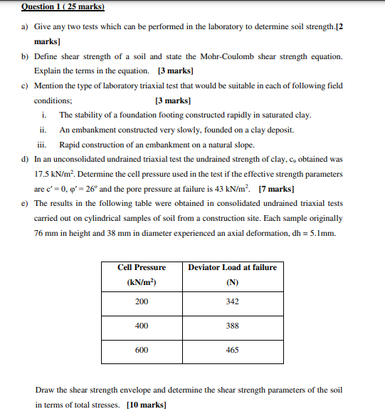 Question 1 ( 2 5 marks ) a ) Give any two tests