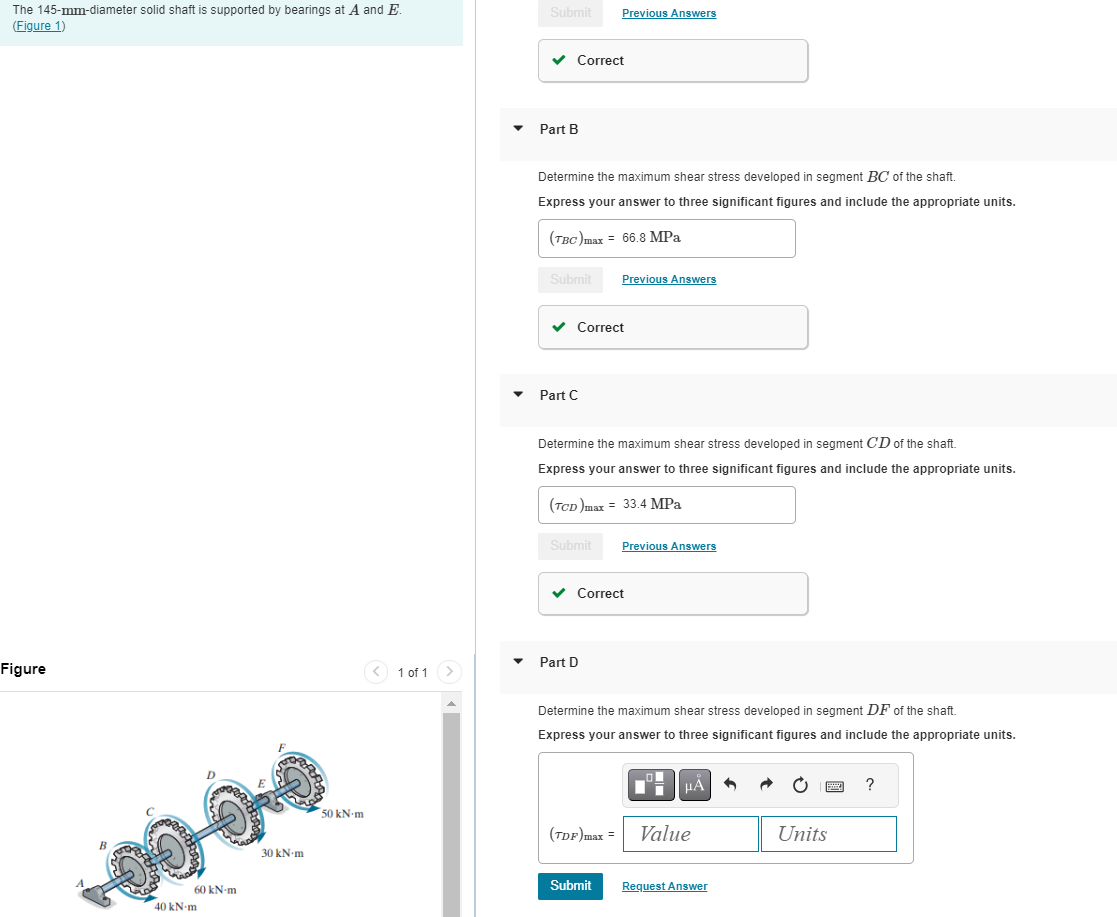The 1 4 5 - mm - diameter solid shaft is