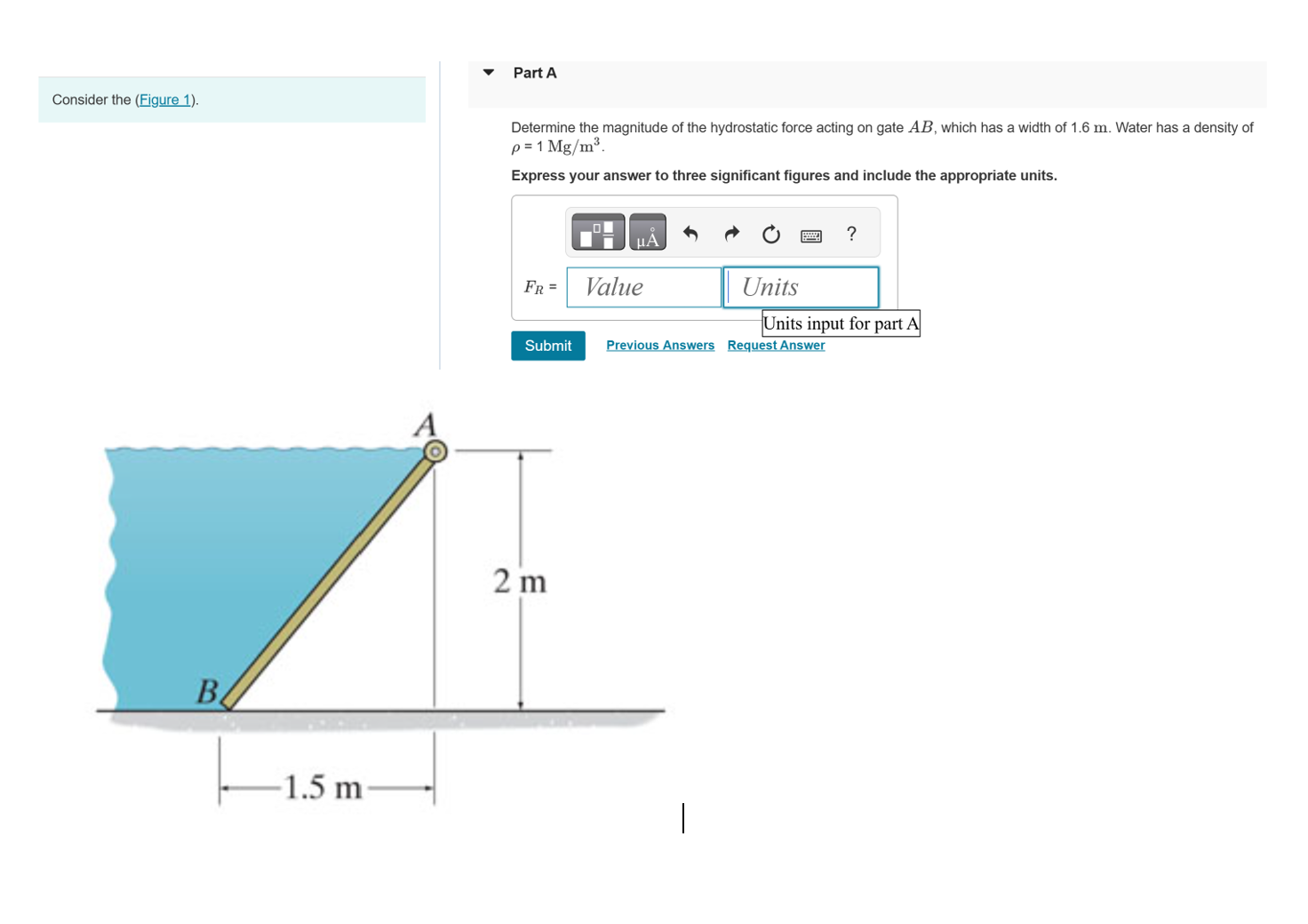 Part A Determine the magnitude of the hydrostatic