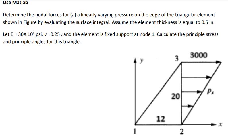 Use Matlab Determine the nodal forces for ( a ) a