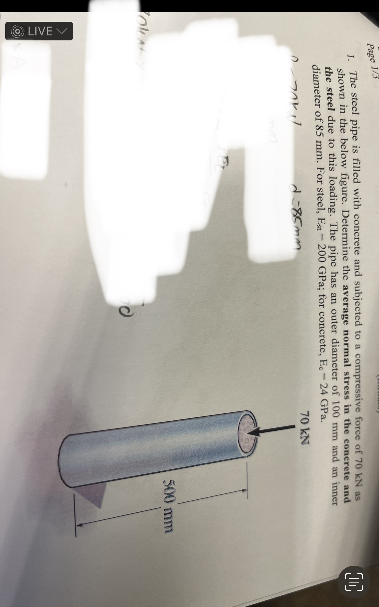 The steel pipe is filled with concrete and