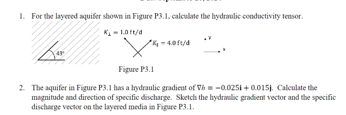 For the layered aquifer shown in Figure P 3 . 1 ,