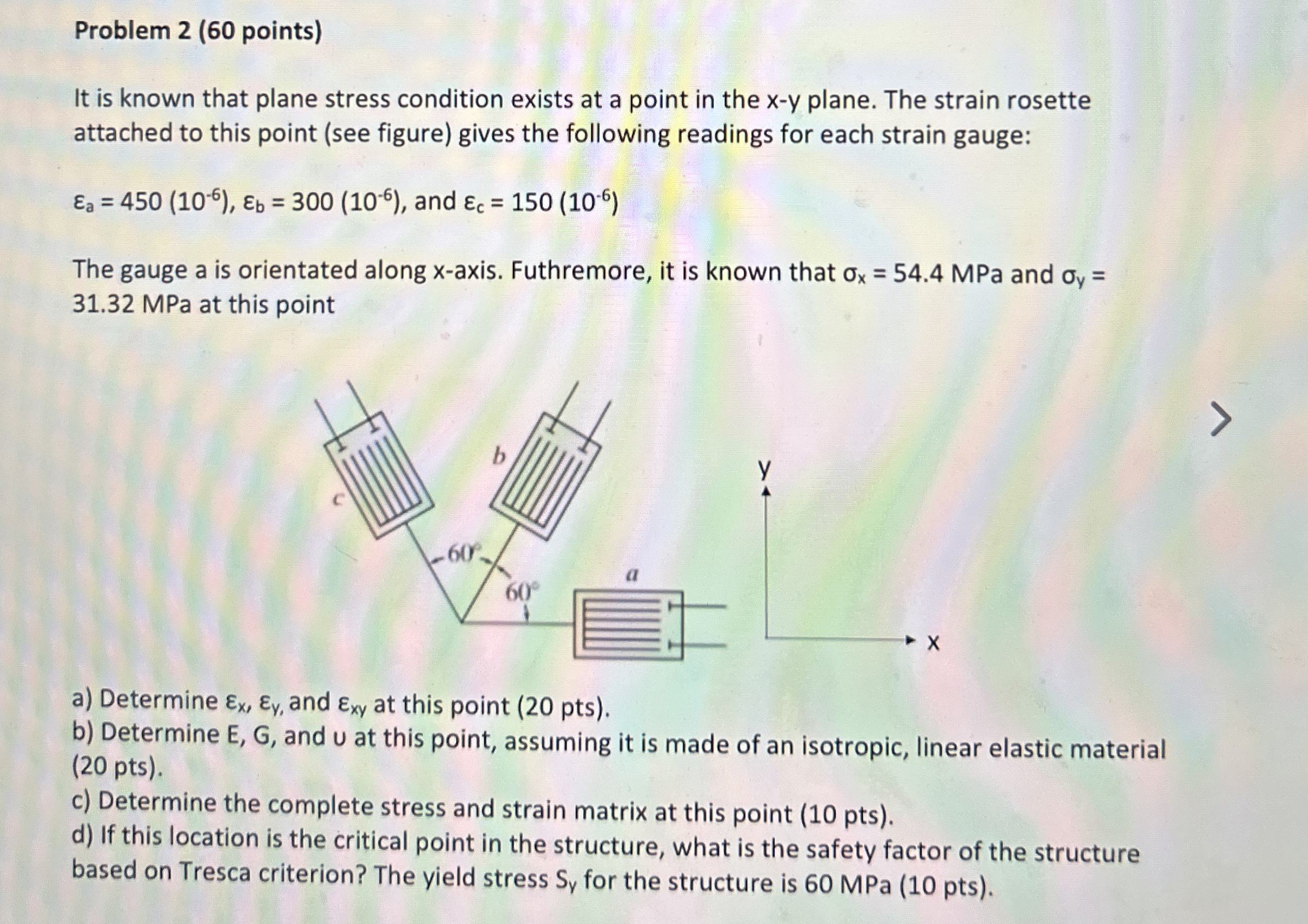 Problem 2 ( 6 0 points ) It is known that plane