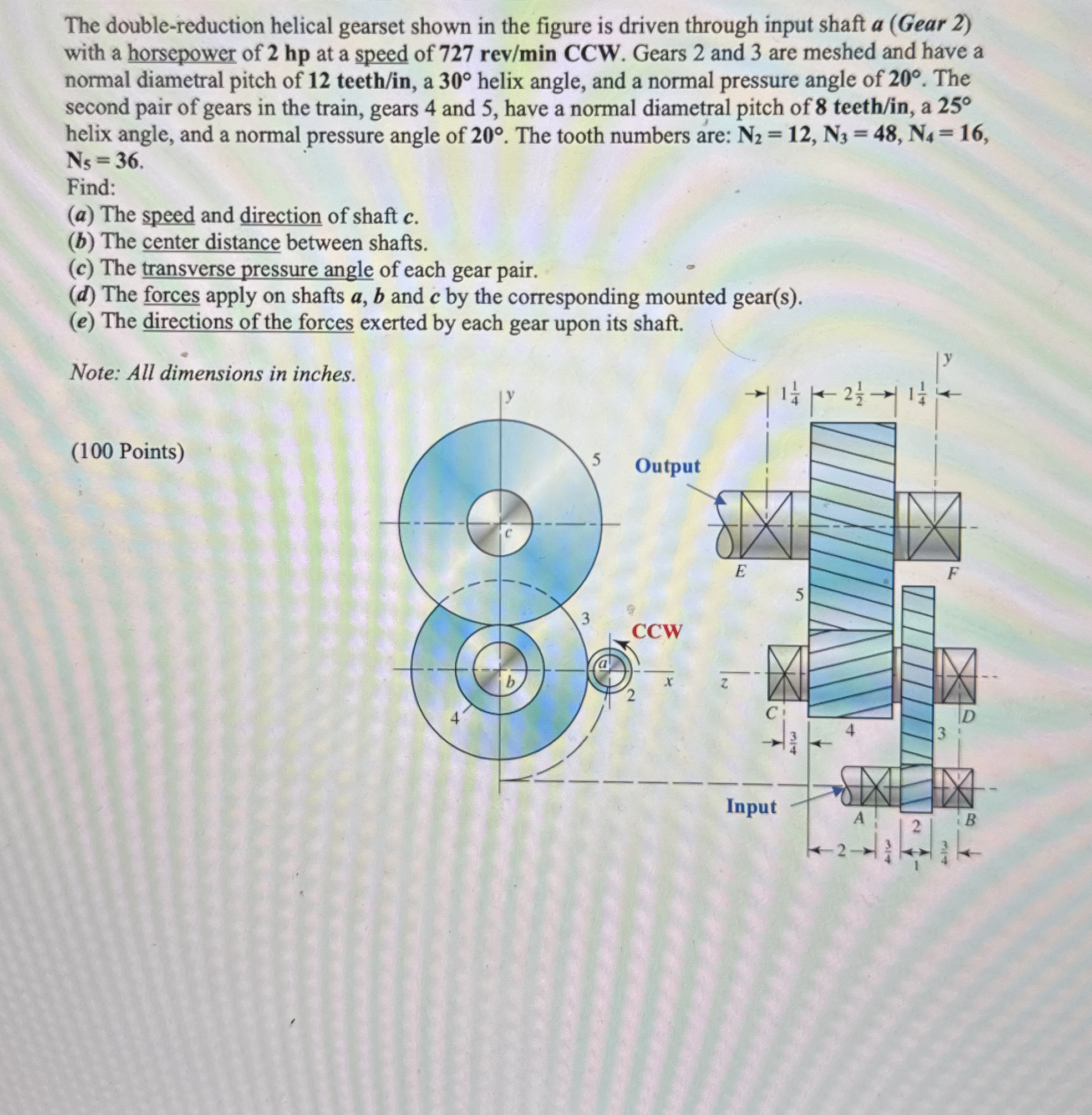 The double - reduction helical gearset shown in