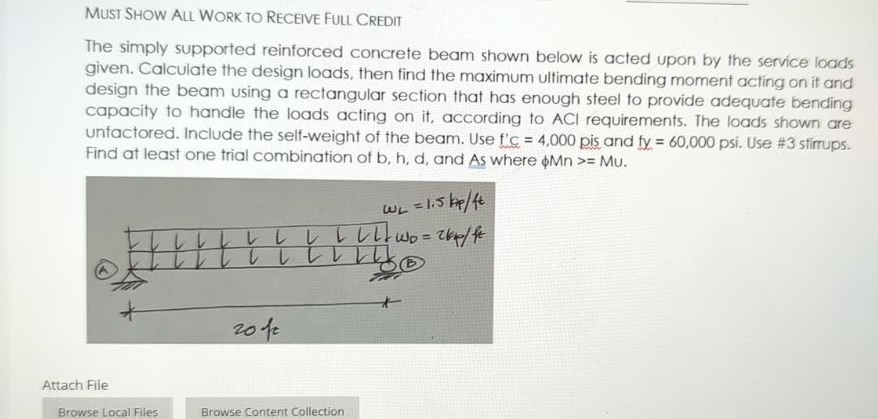 MUST SHOW ALL WORK TO RECEIVE FULL CREDIT The