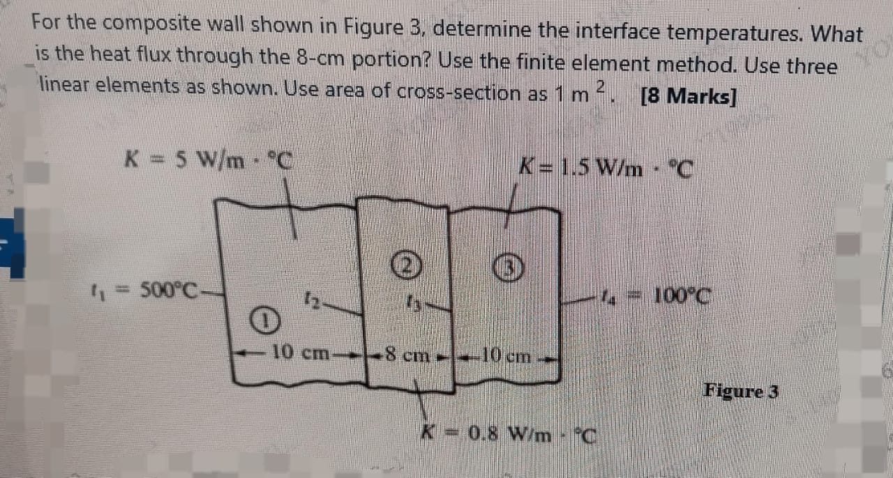 For the composite wall shown in Figure 3 ,