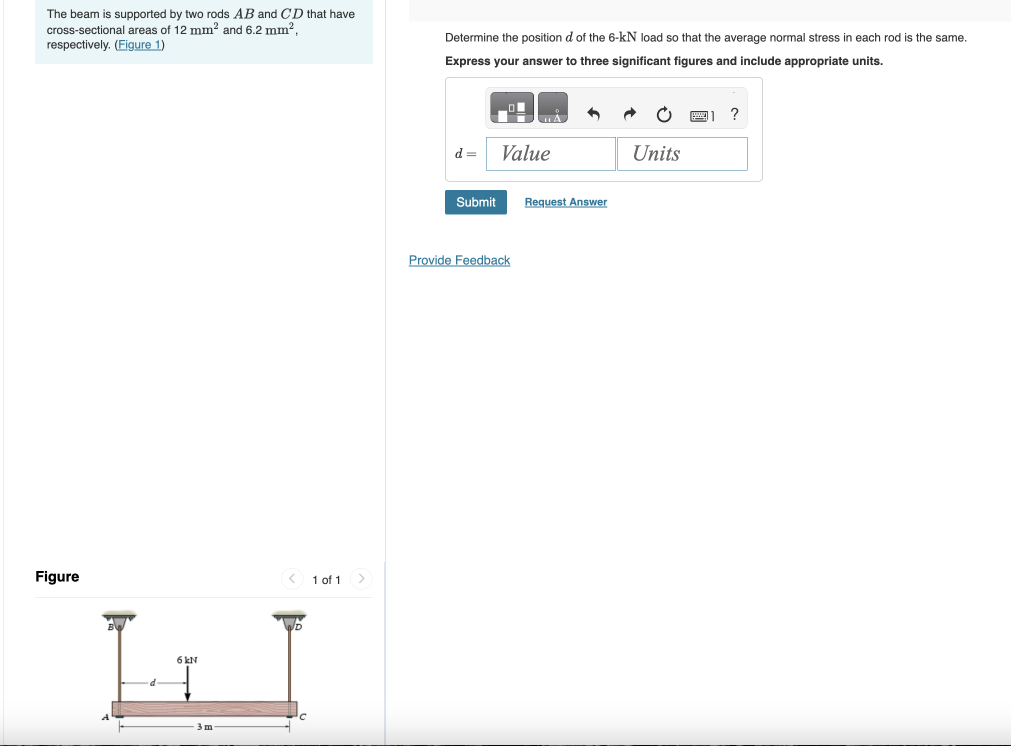 Determine the position \ ( d \ ) of the \ ( 6 - \