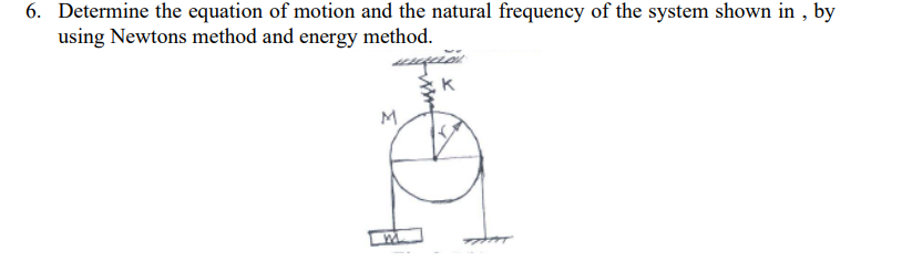 6 . Determine the equation of motion and the