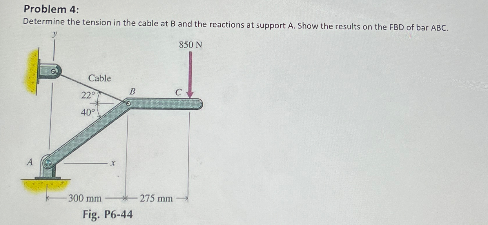 Problem 4 : Determine the tension in the cable at