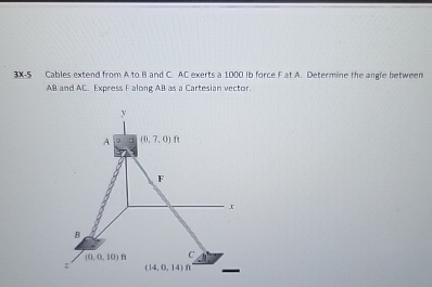 3 X - 5 Cables extend from A to B and C . AC