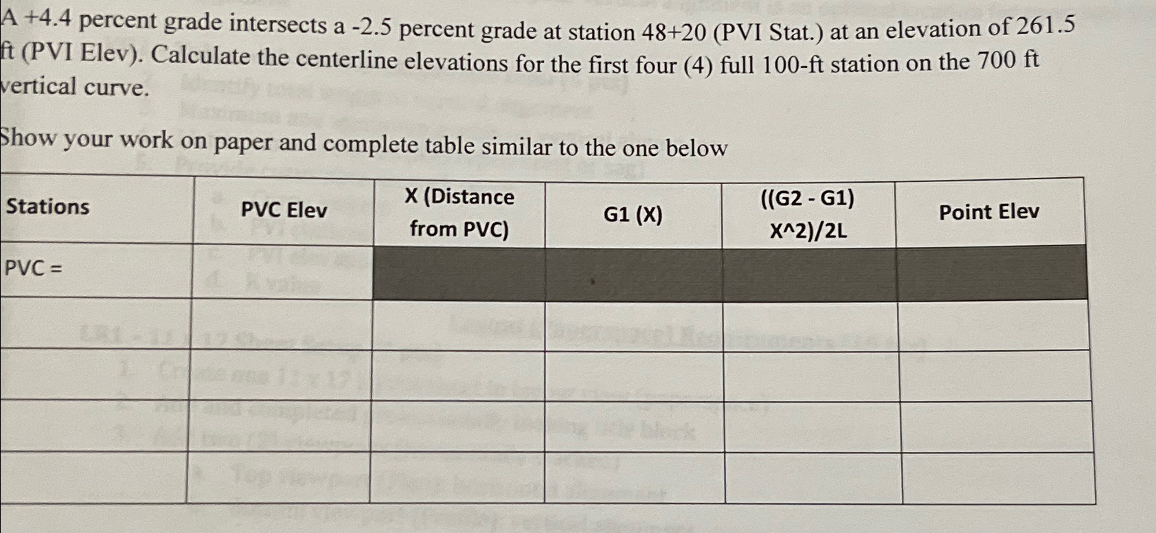 A + 4 . 4 percent grade intersects a - 2 . 5