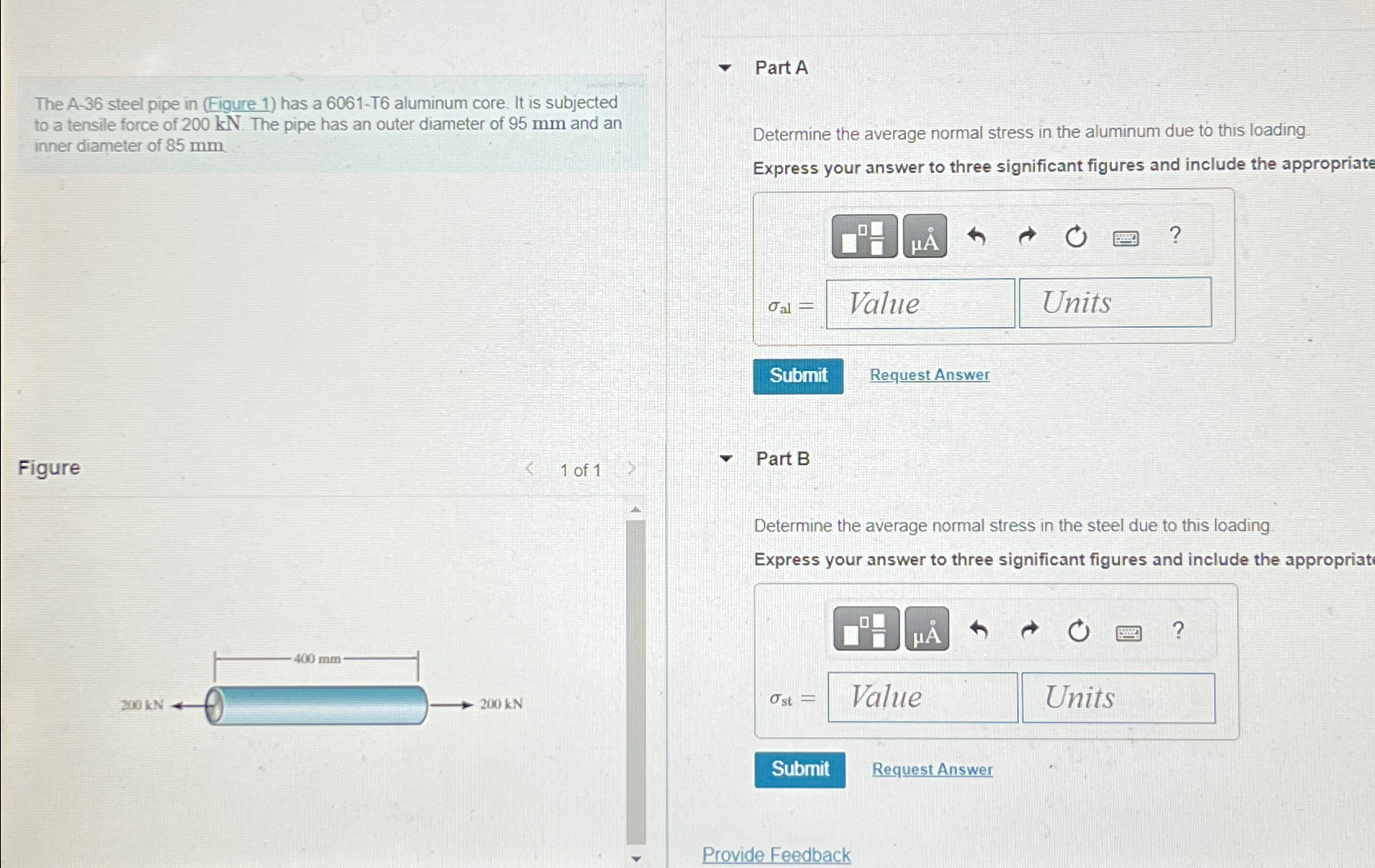 The A - 3 6 steel pipe in ( Figure 1 ) has a 6 0