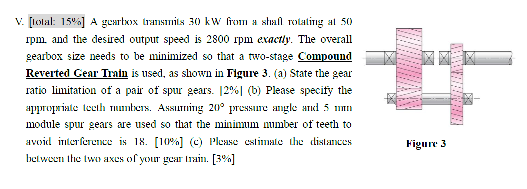 V . [ total: \ ( 1 5 \ % \ ) ] A gearbox