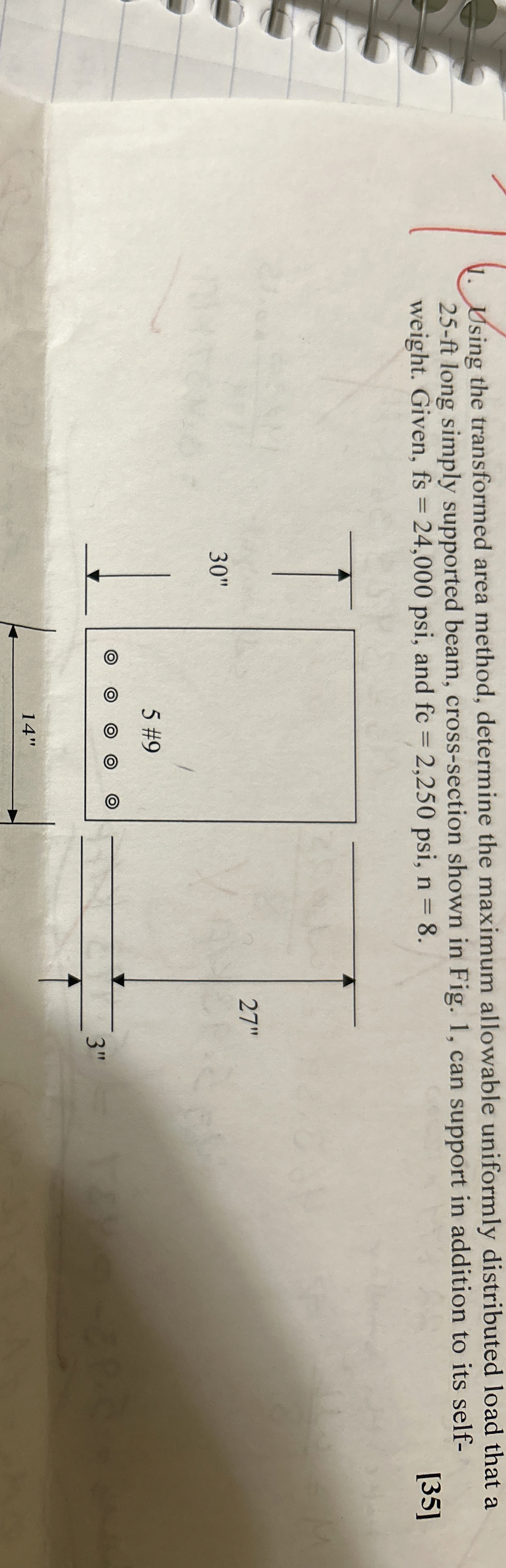How to solve Using the transformed area method,
