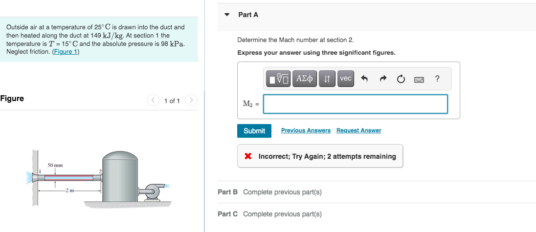 Outside air at a temperature of \ ( 2 5 ^ { \