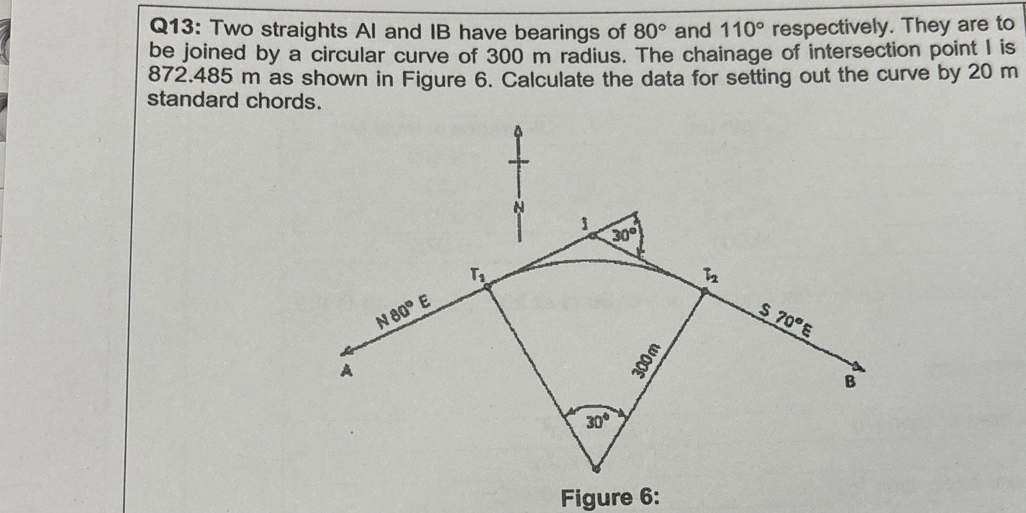 Q 1 3 : Two straights AI and IB have bearings of