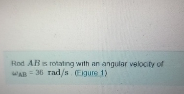 Rod A B is rotating with an angular velocity of A