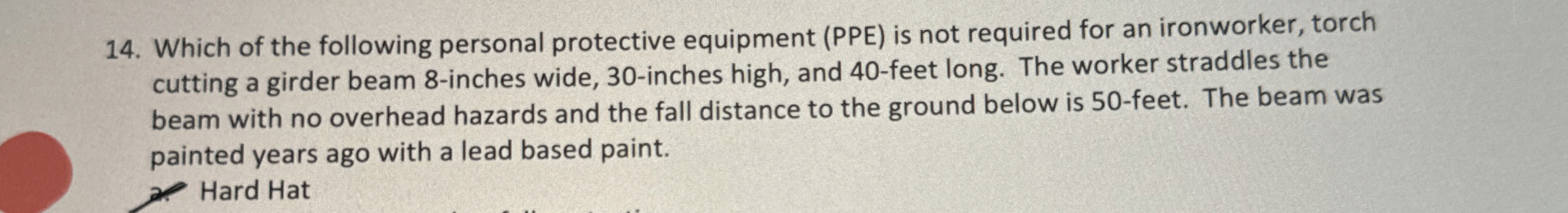 Which of the following personal protective