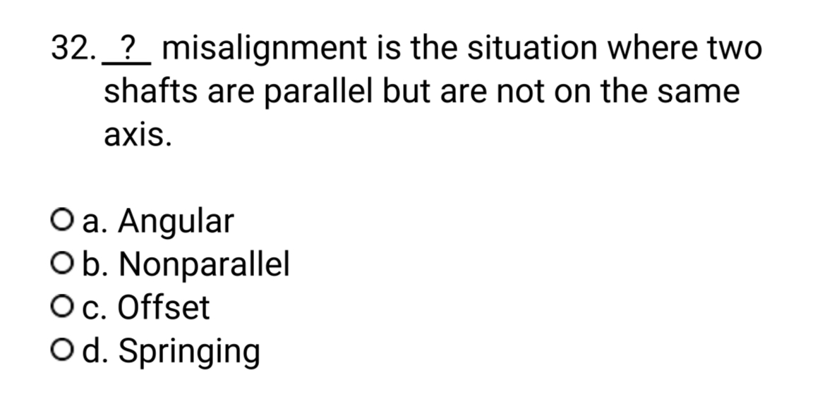 ? misalignment is the situation where two shafts