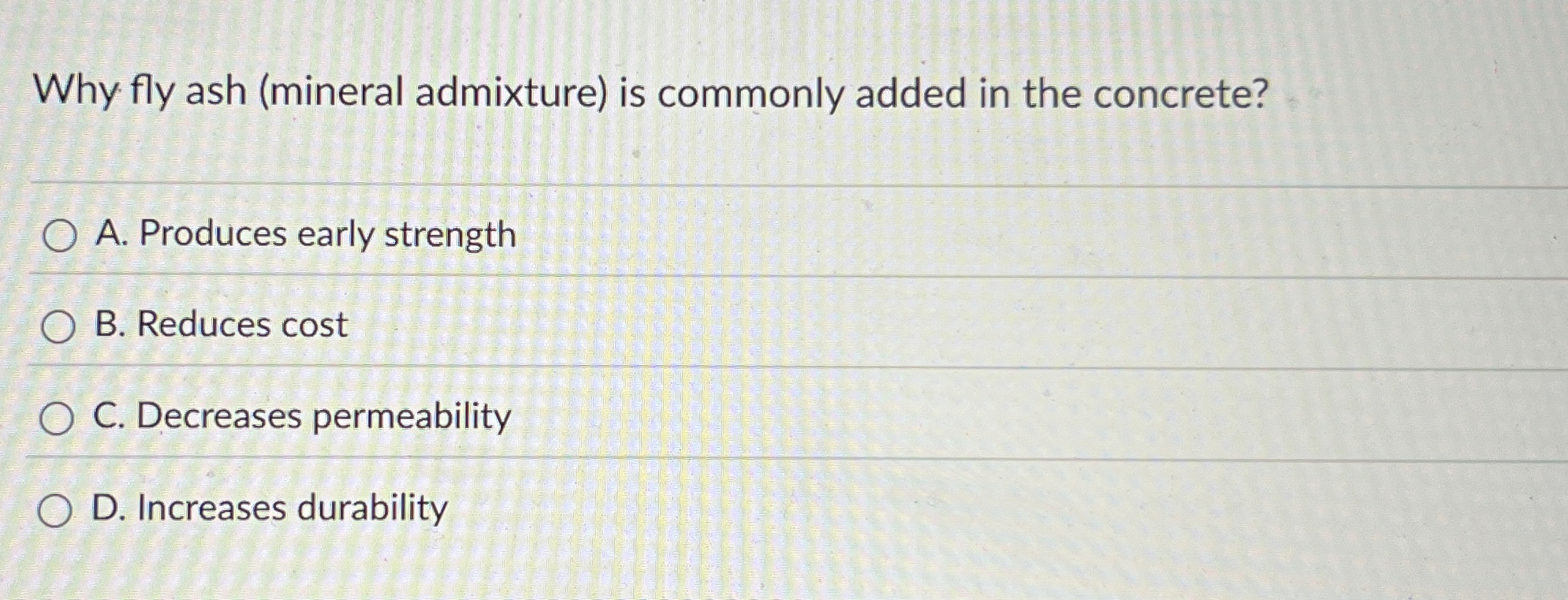 Why fly ash ( mineral admixture ) is commonly