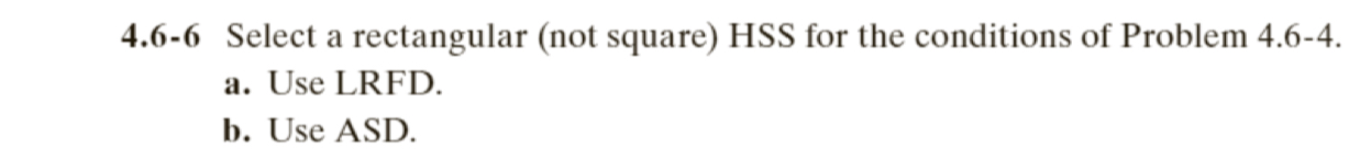 4 . 6 - 6 Select a rectangular ( not square ) HSS
