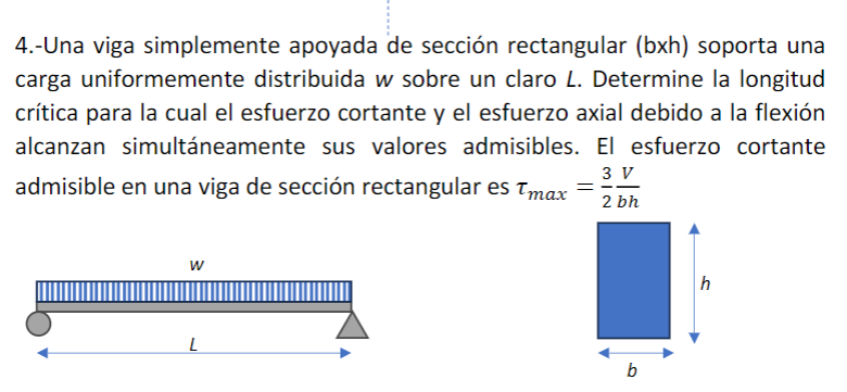 4 . - Una viga simplemente apoyada de secci n