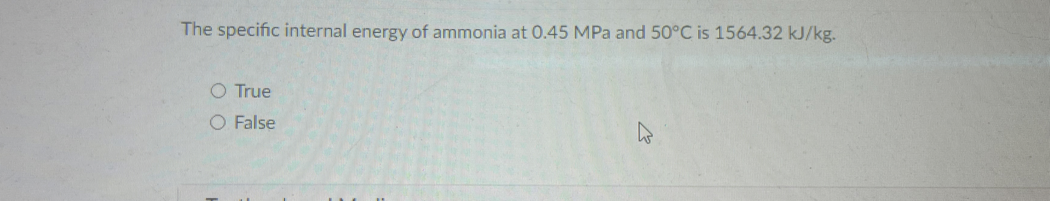 The specific The specific internal energy of