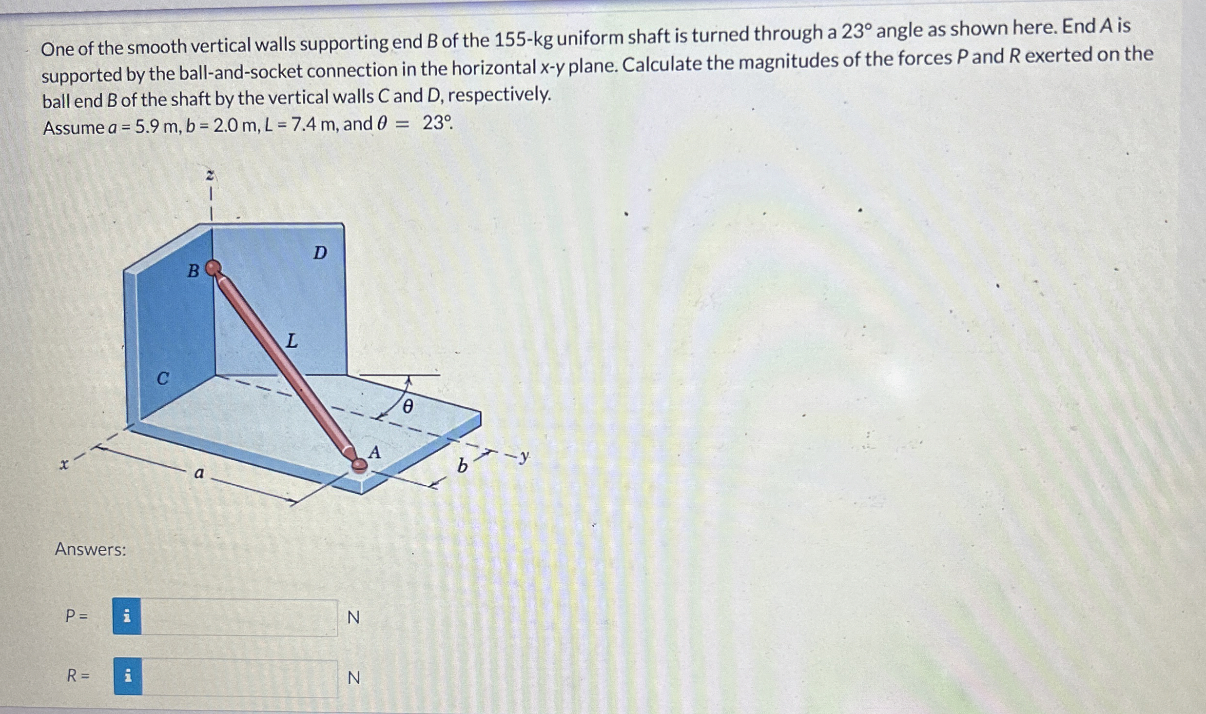 One of the smooth vertical walls supporting end B