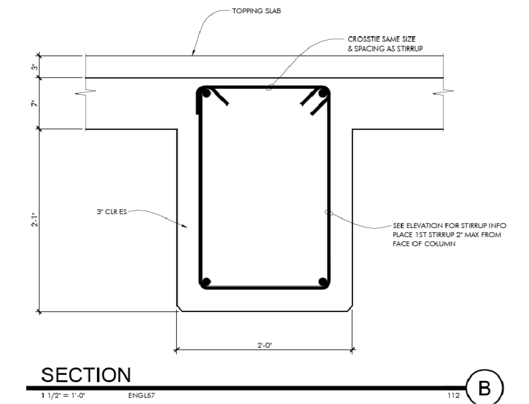 For the section to the right ( drawing to scale )