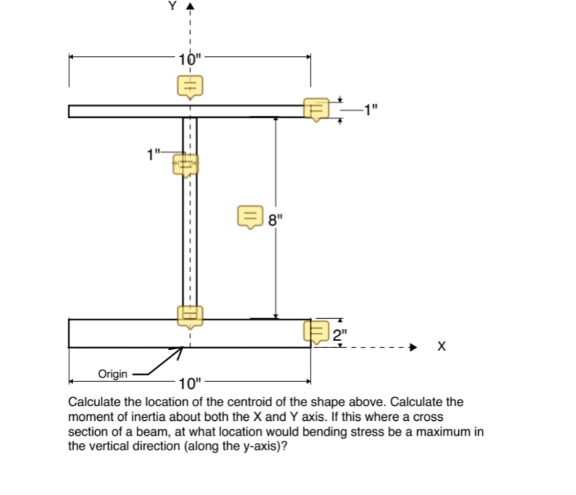 Calculate the location of the centroid of the