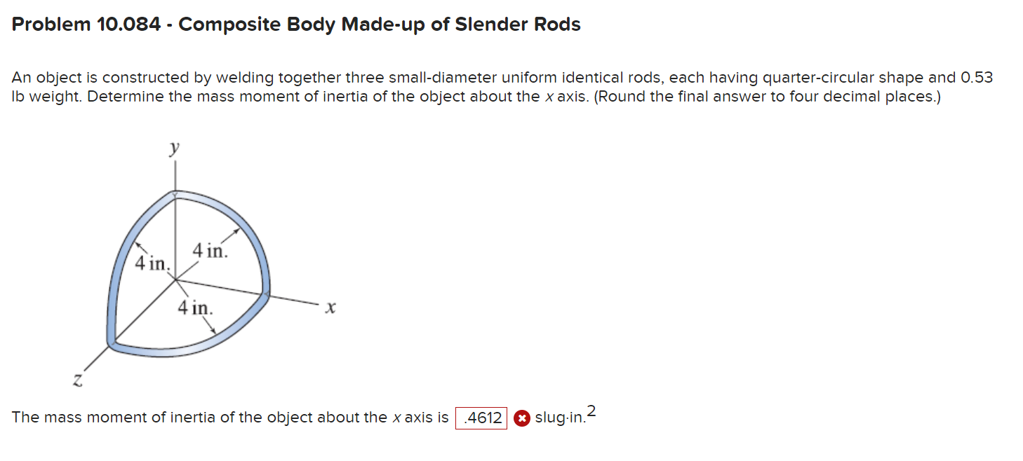 Problem 1 0 . 0 8 4 - Composite Body Made - up of