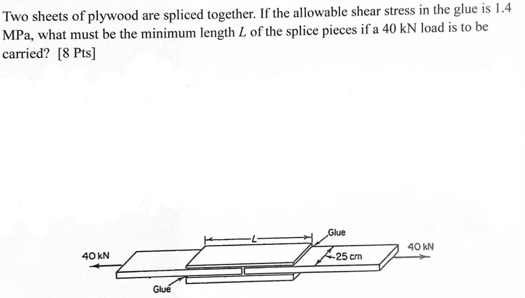 Two sheets of plywood are spliced together. If
