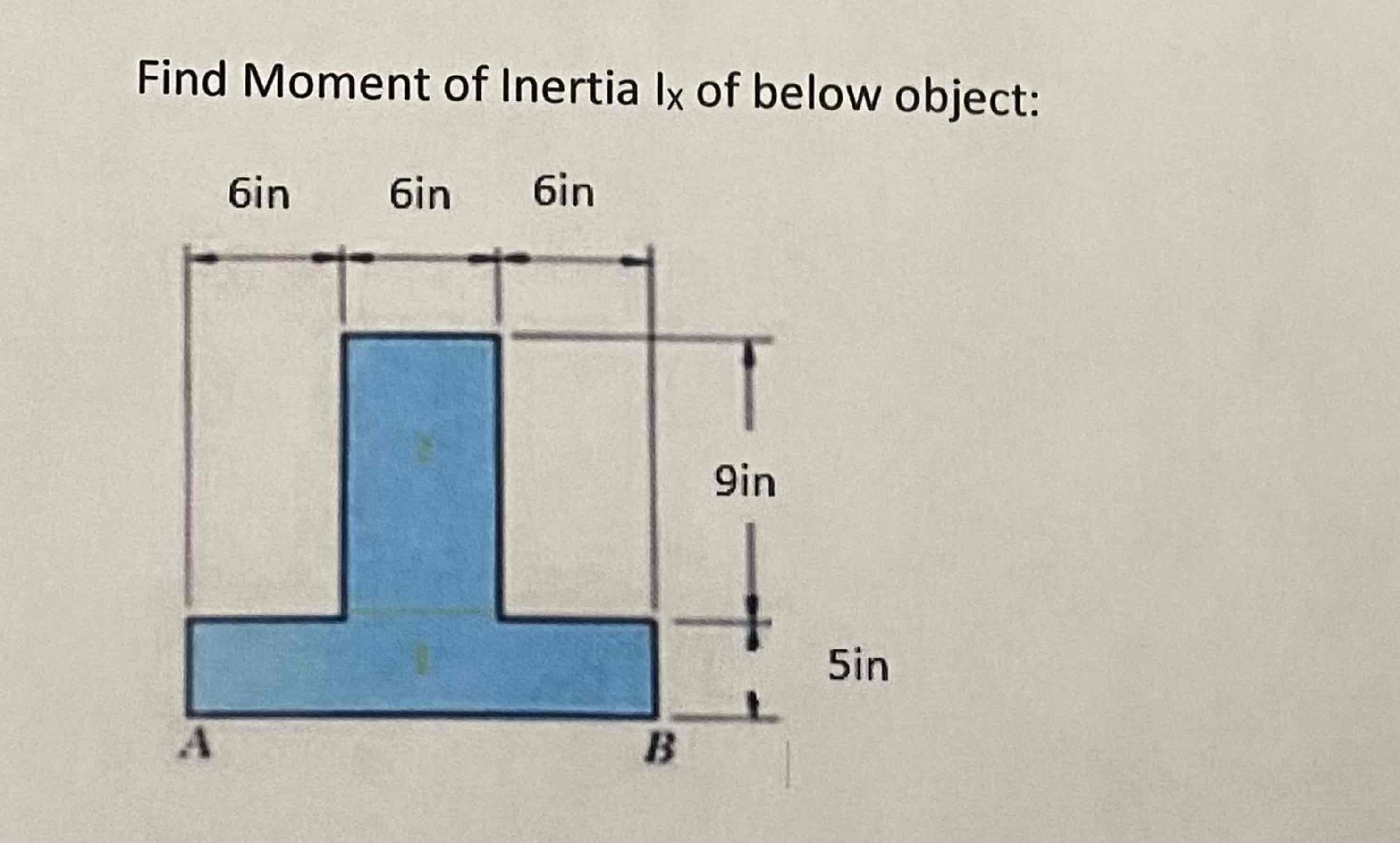 Find Moment of Inertia Ix of below object: