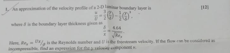 An approximation of the velocity profile of a 2 -