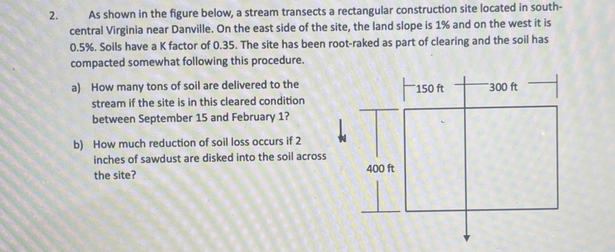 As shown in the figure below, a stream transects