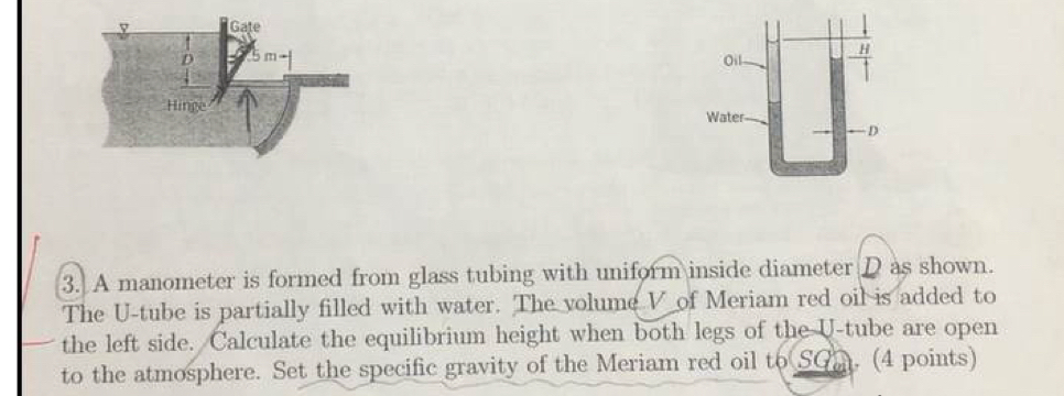 A manometer is formed from glass tubing with