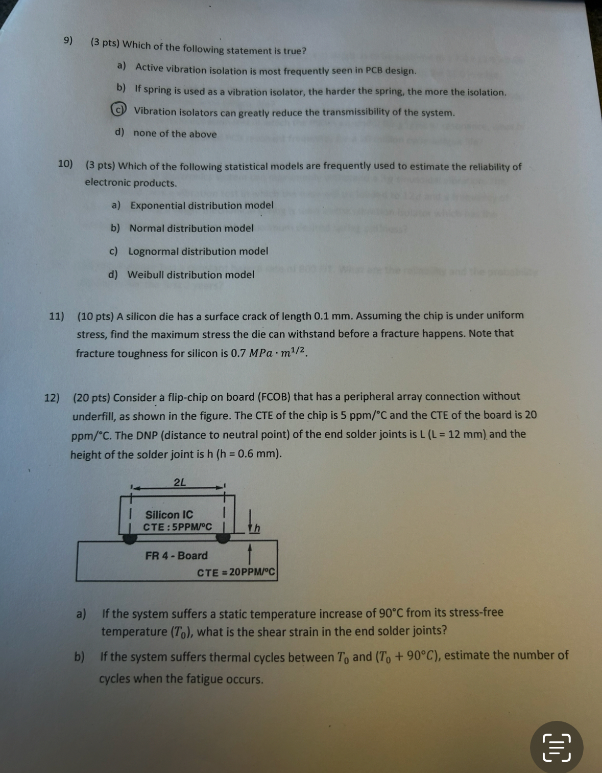 ( 3 pts ) Which of the following statement is