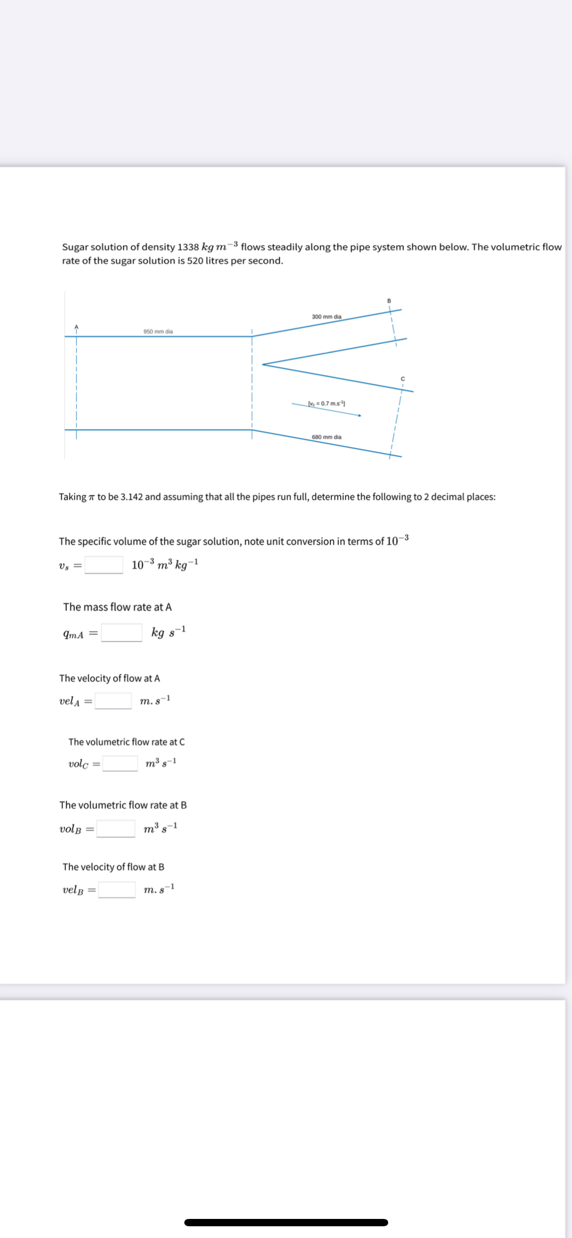 How to solve Sugar solution of density 1 3 3 8 k