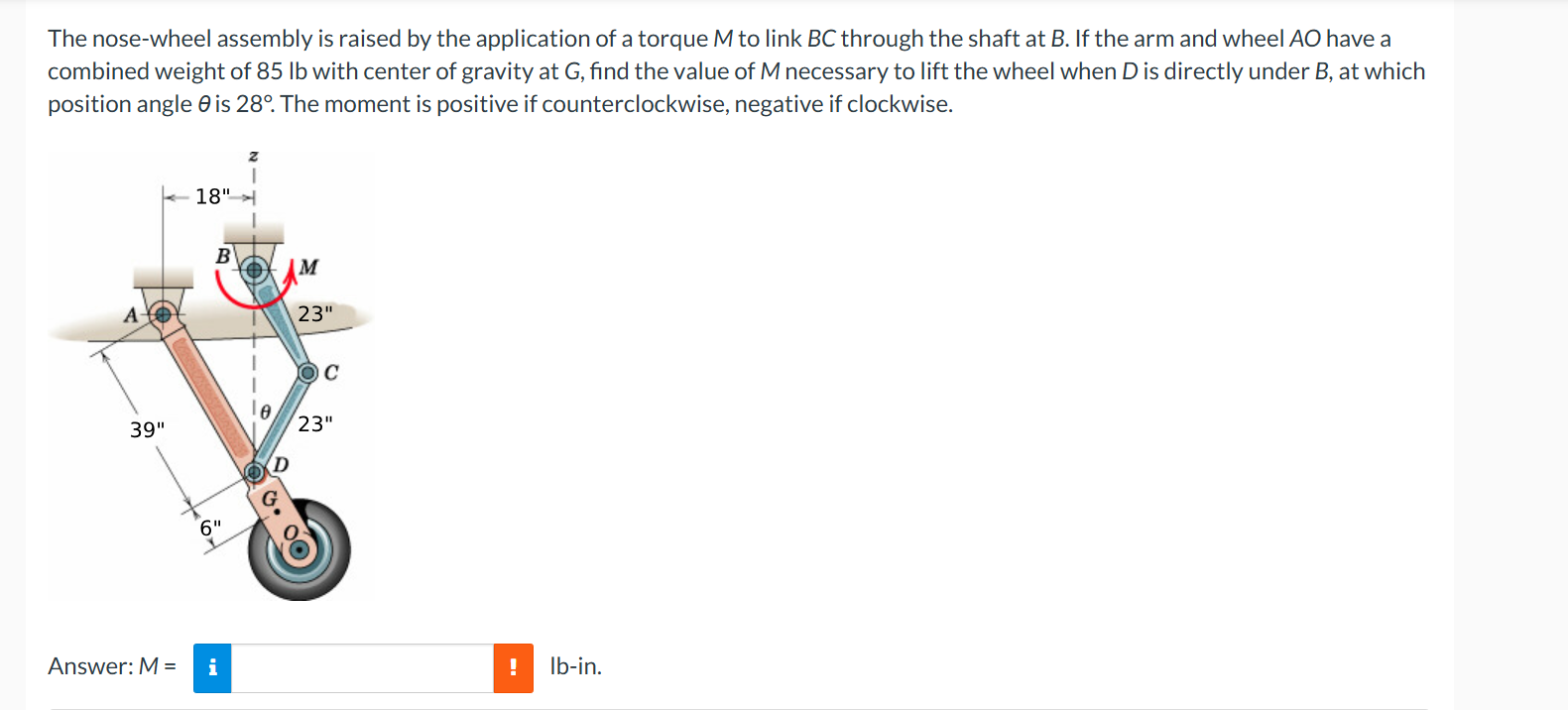 The nose - wheel assembly is raised by the