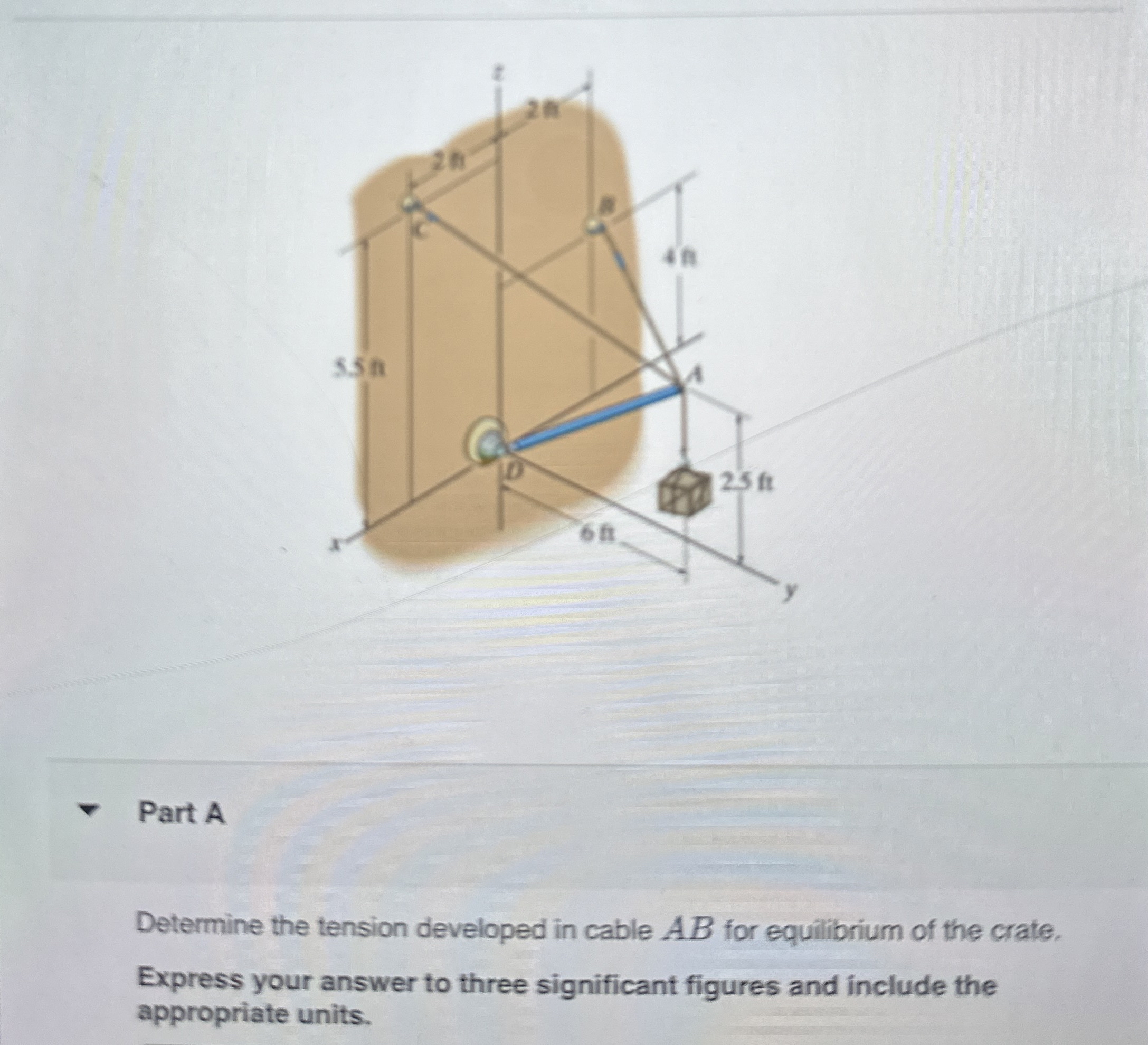 The 4 8 0 lb crate is in equilibrium. Determine