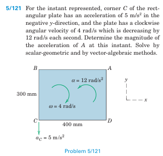 5 / 1 2 1 For the instant represented, corner \ (