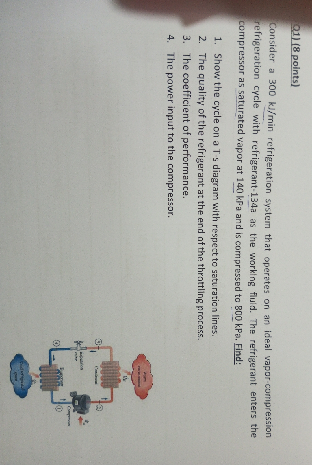 Q 1 ) ( 8 points ) Consider a 3 0 0 k J m i n