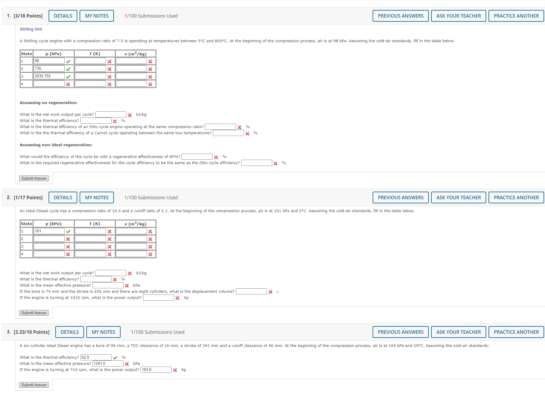 Anwser all 3 questions fill out all parts.