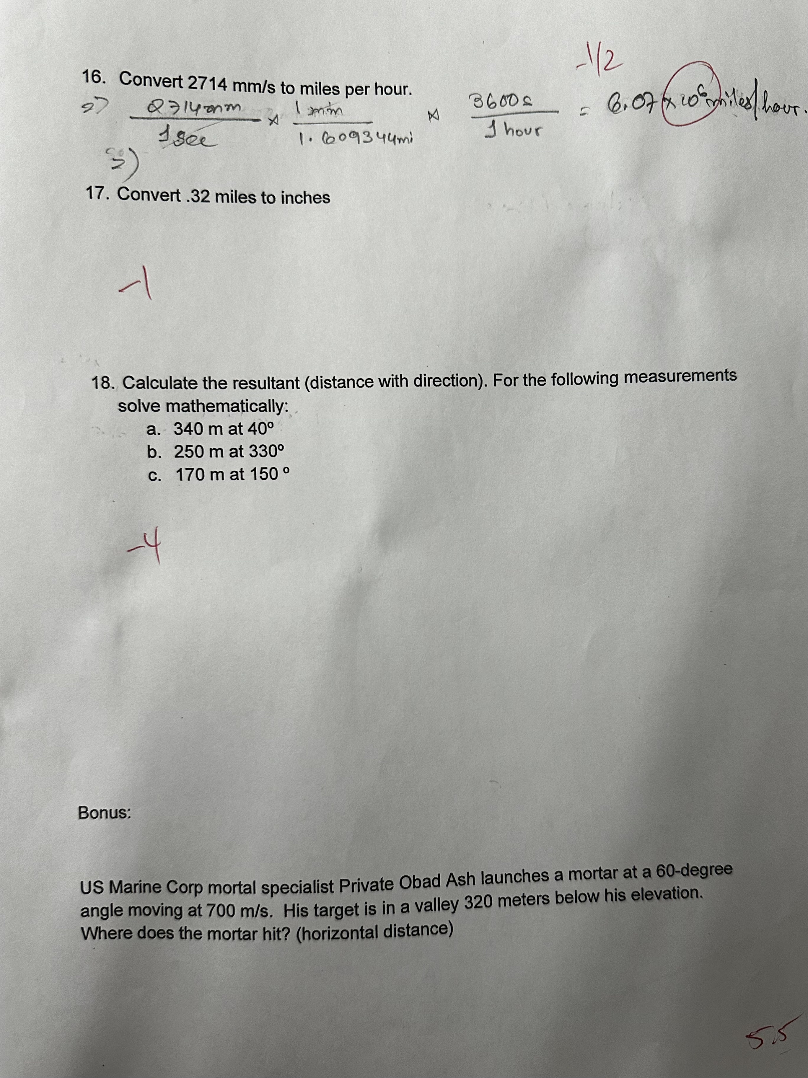 Convert 2 7 1 4 m m s to miles per hour. Convert