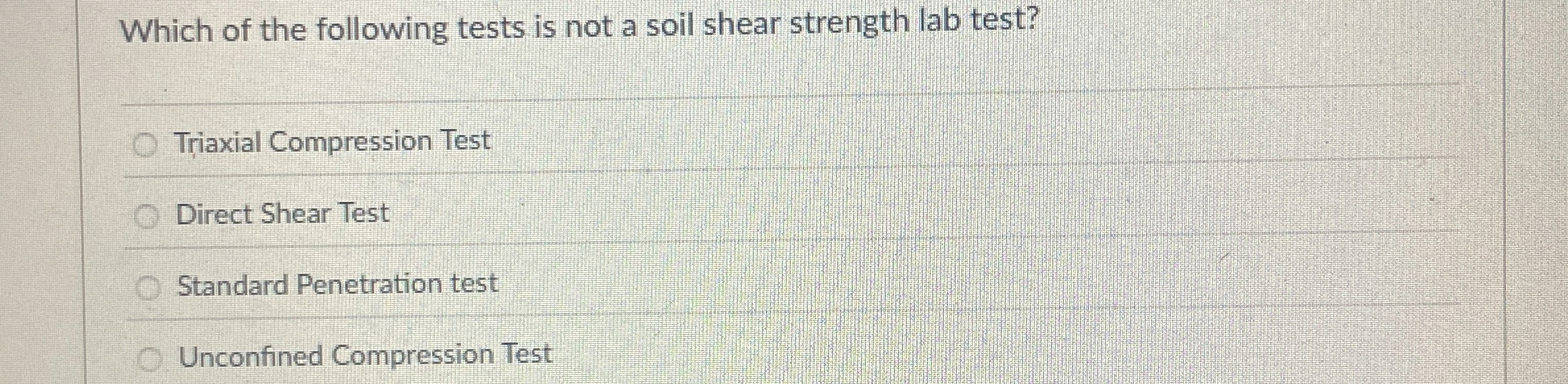 Which of the following tests is not a soil shear