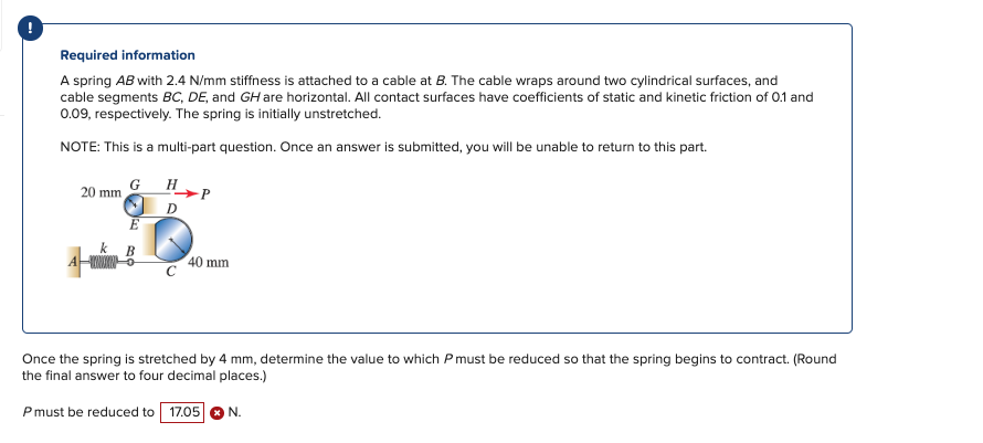 Required information A spring \ ( A B \ ) with \