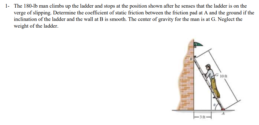 1 - The 1 8 0 - lb man climbs up the ladder and