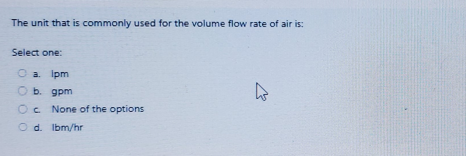 The unit that is commonly used for the volume